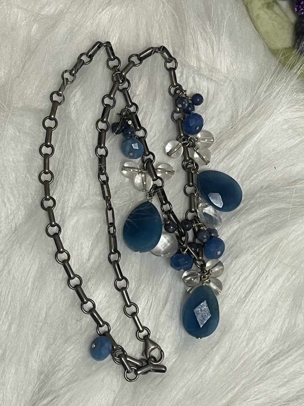 925 Blue Beaded Necklace